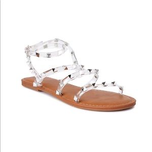 Time & Tru Clear Gladiator Sandals